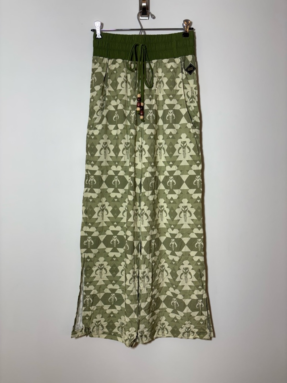 Womens Star Wars Green Graphic Wide Leg Loung Pants Size M